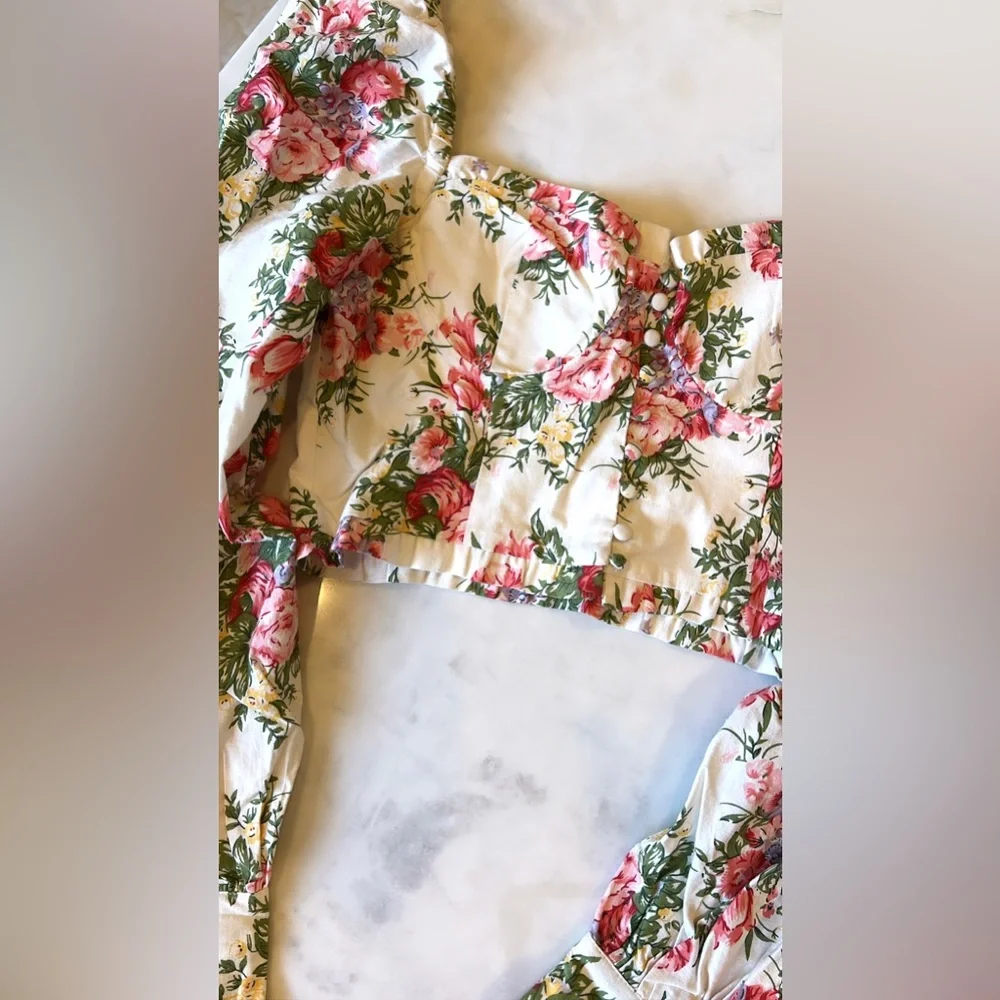 Revolve Majorelle Roman Ruffled Crop Bustier Top - Picture 11 of 16